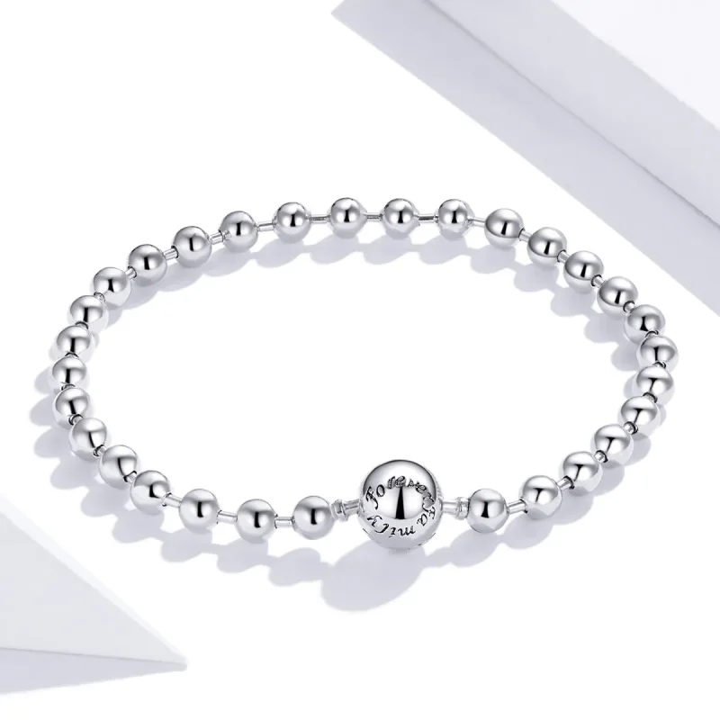 (image for) Pandora Style Chain Bracelet, Silver Beads - SCB208 - View 2