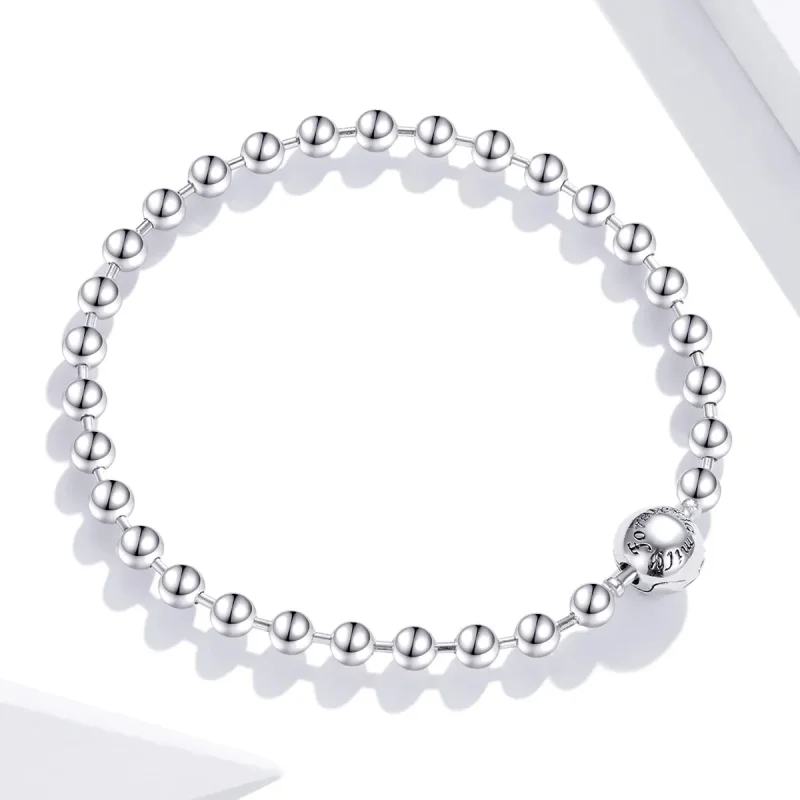 (image for) Pandora Style Chain Bracelet, Silver Beads - SCB208 - View 3