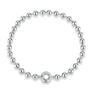 (image for) Pandora Style Chain Bracelet, Silver Beads - SCB208