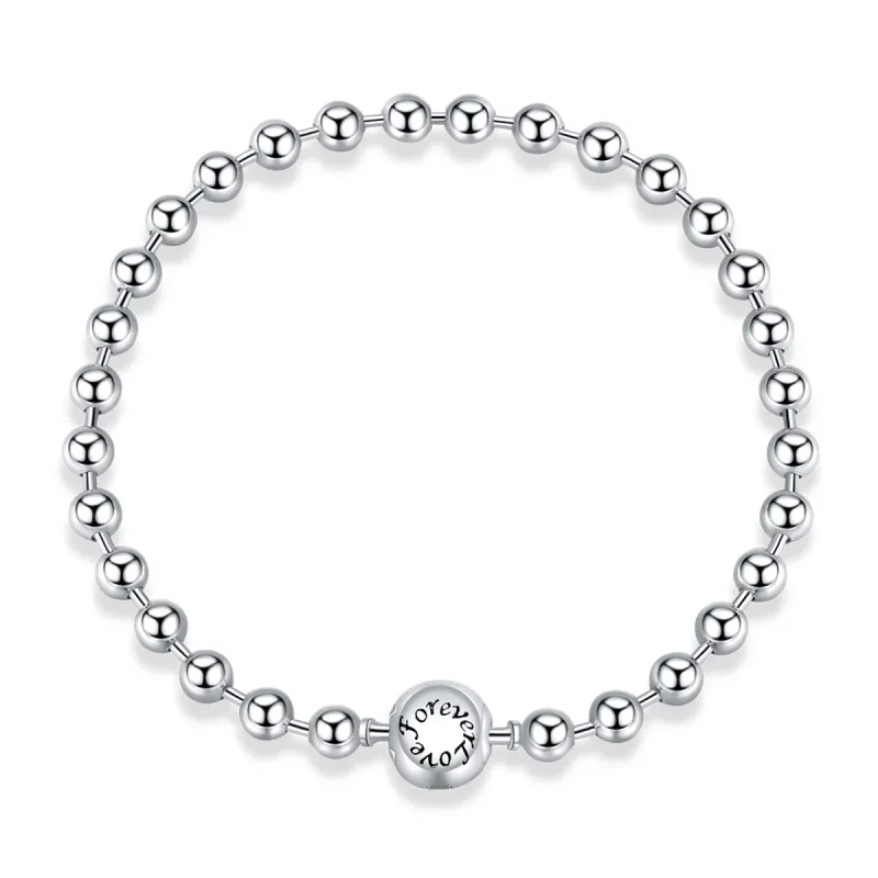 (image for) Pandora Style Chain Bracelet, Silver Beads - SCB208 - Product Image