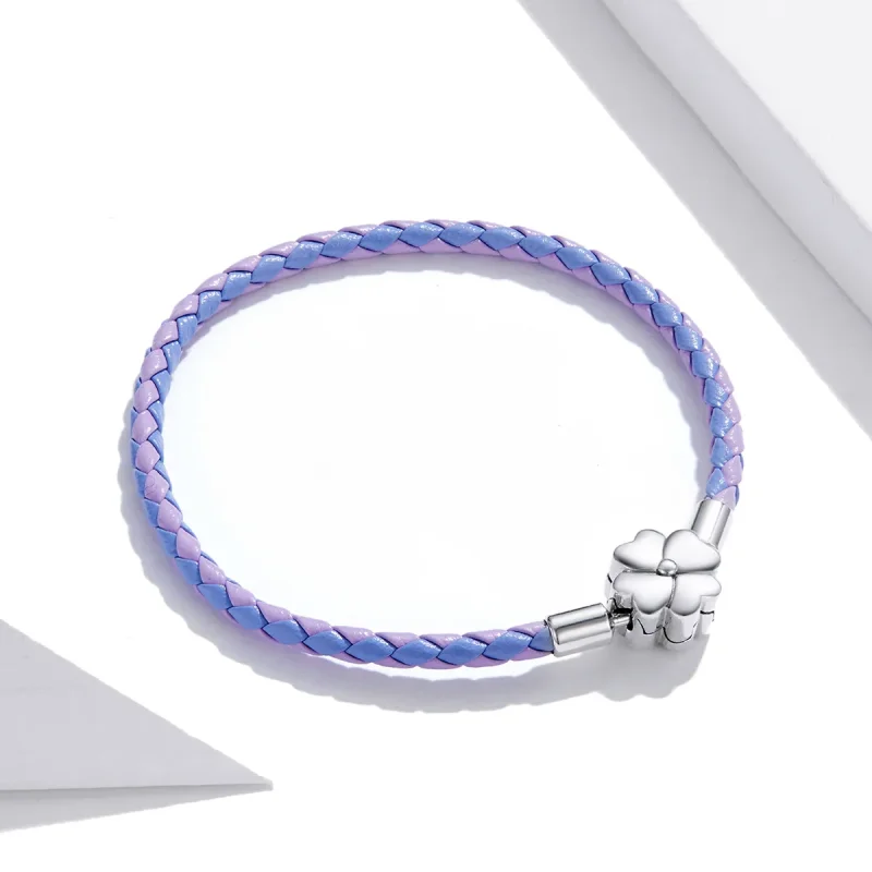(image for) Pandora Style Leather Bracelet, Lucky Clover - SCB214 - View 2