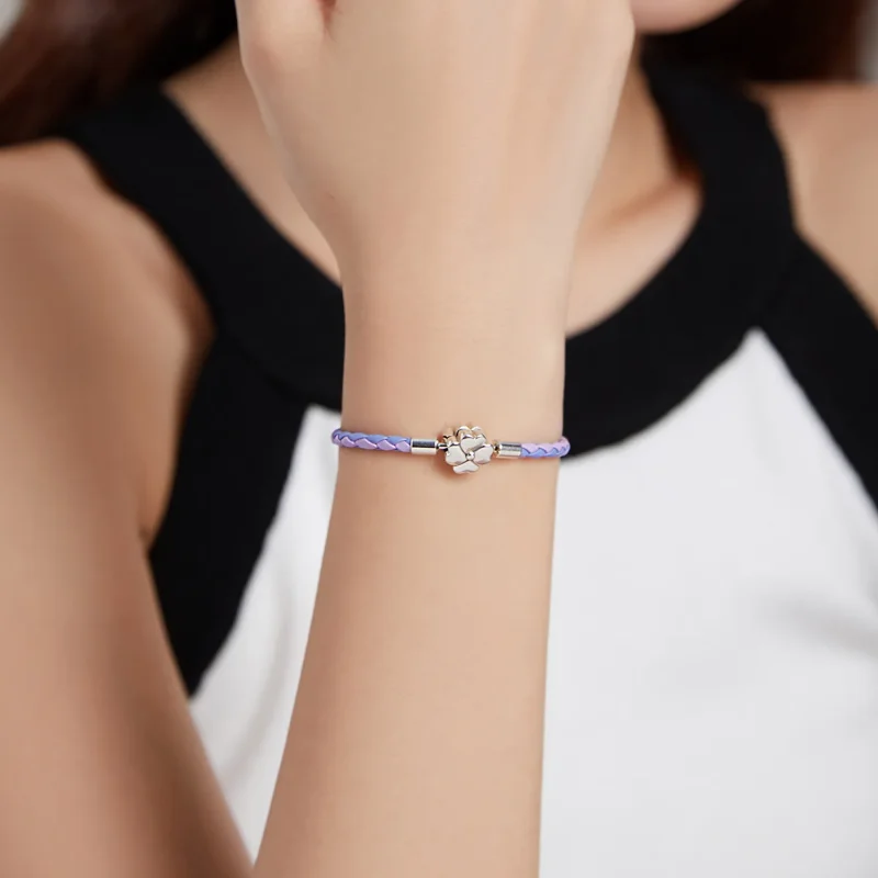 (image for) Pandora Style Leather Bracelet, Lucky Clover - SCB214 - View 6