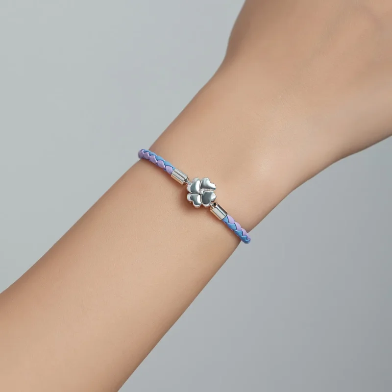 (image for) Pandora Style Leather Bracelet, Lucky Clover - SCB214 - View 7