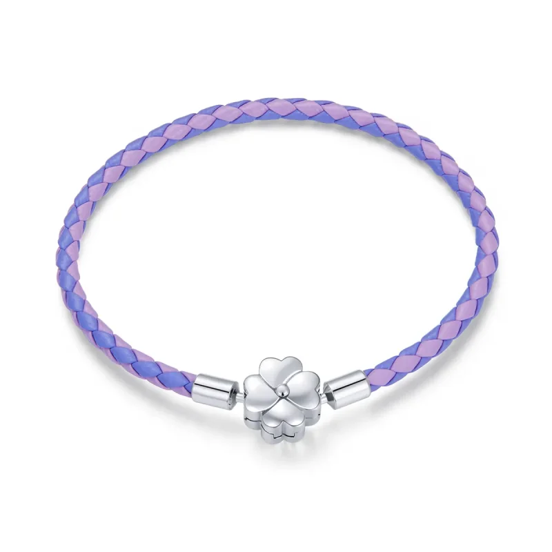 (image for) Pandora Style Leather Bracelet, Lucky Clover - SCB214 - Product Image