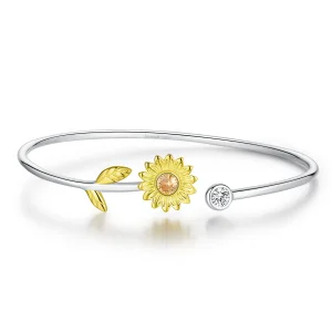 (image for) Pandora Style Open Bangle, Bicolor Fresh Daisy - BSB045