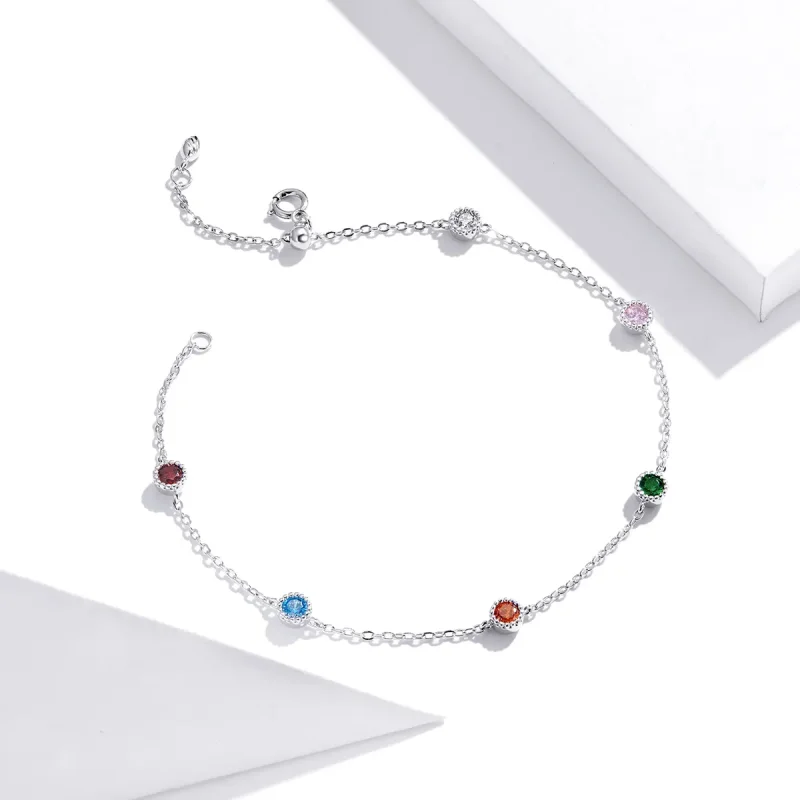 (image for) Pandora Style Silver Bracelet Coloured Summer - SCB184 - View 3