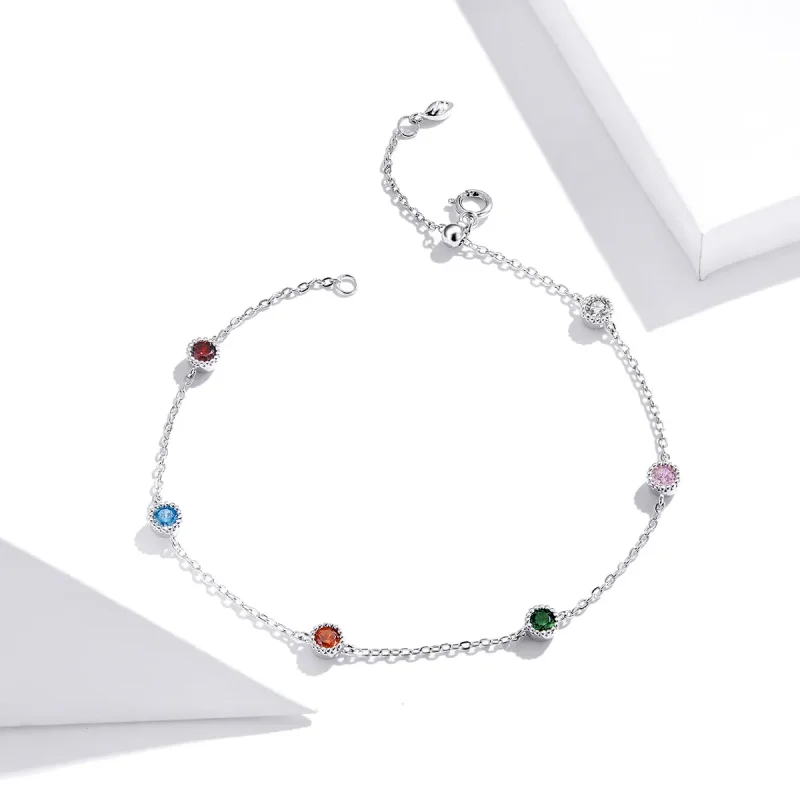 (image for) Pandora Style Silver Bracelet Coloured Summer - SCB184 - View 4