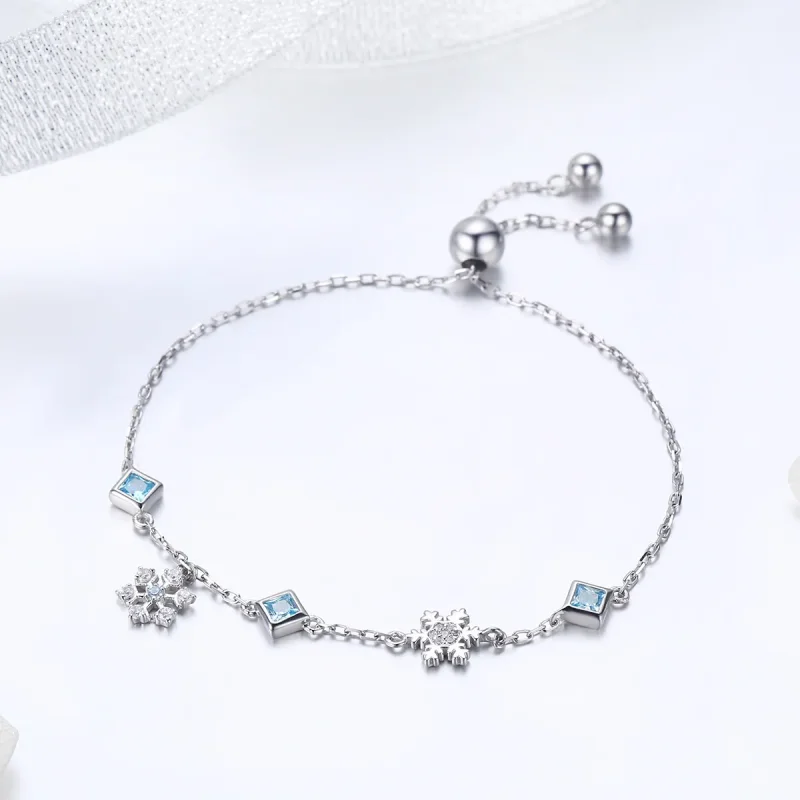 (image for) Pandora Style Silver Bracelet Dancing Snowflake - BSB001 - View 2