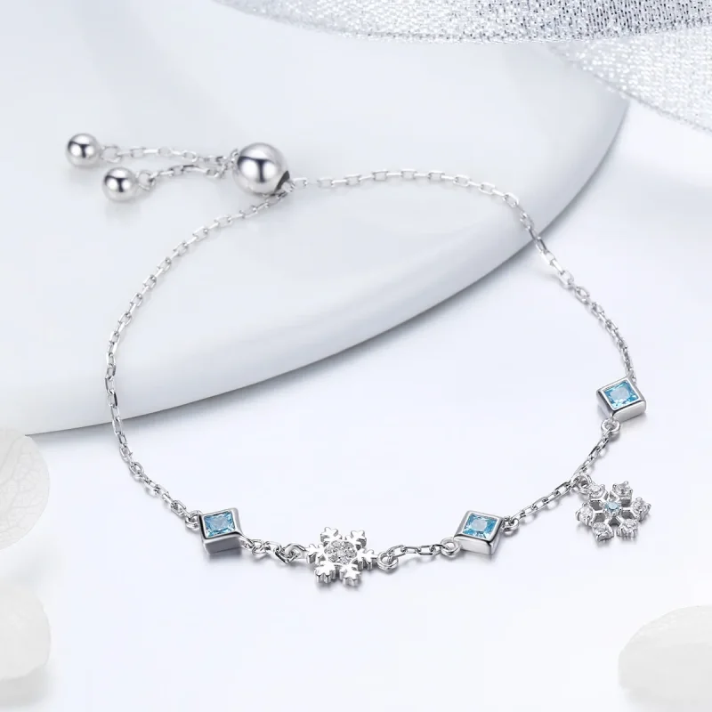 (image for) Pandora Style Silver Bracelet Dancing Snowflake - BSB001 - View 4