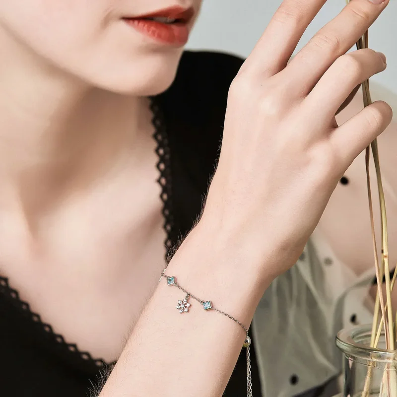 (image for) Pandora Style Silver Bracelet Dancing Snowflake - BSB001 - View 6