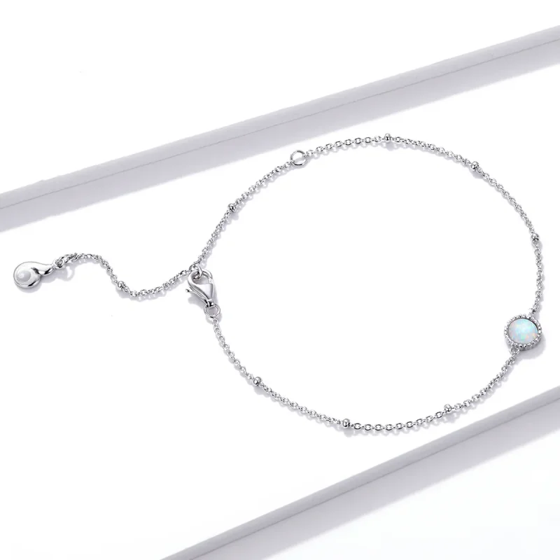 (image for) Pandora Style Silver Bracelet Gorgeous, Opal - BSB054 - View 3