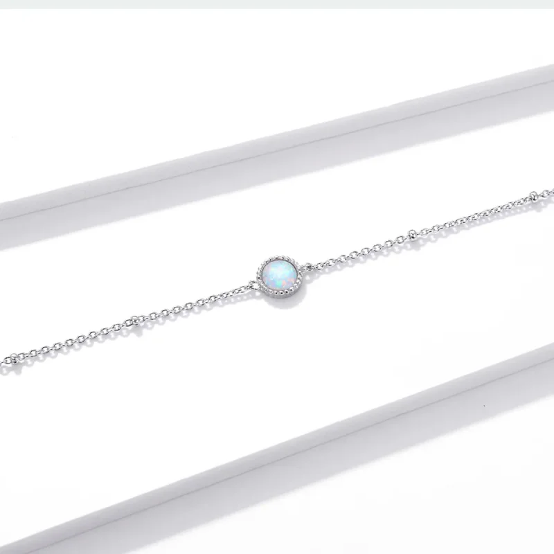 (image for) Pandora Style Silver Bracelet Gorgeous, Opal - BSB054 - View 4