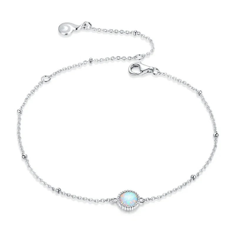 (image for) Pandora Style Silver Bracelet Gorgeous, Opal - BSB054 - Product Image