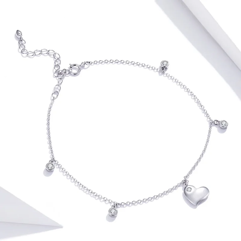 (image for) Pandora Style Silver Bracelet Heart - SCT021 - View 2