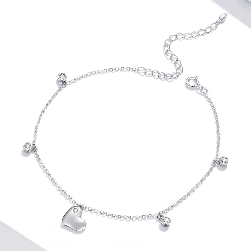 (image for) Pandora Style Silver Bracelet Heart - SCT021 - View 3