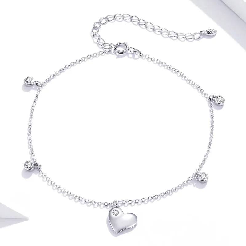 (image for) Pandora Style Silver Bracelet Heart - SCT021 - View 4