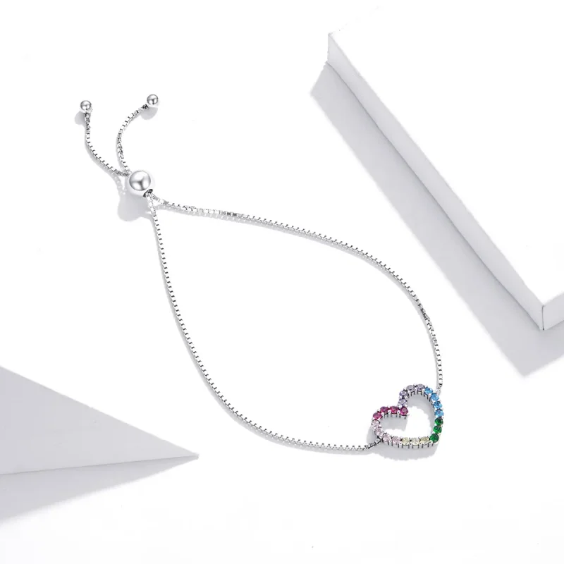 (image for) Pandora Style Silver Bracelet Love of Rainbow - SCB216 - View 2