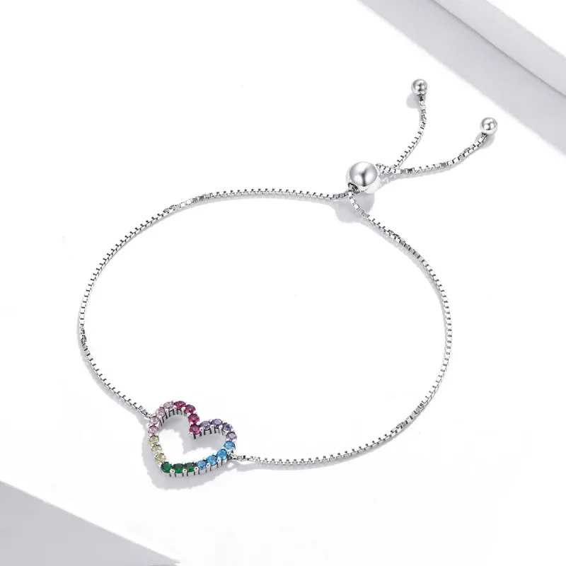 (image for) Pandora Style Silver Bracelet Love of Rainbow - SCB216 - View 4