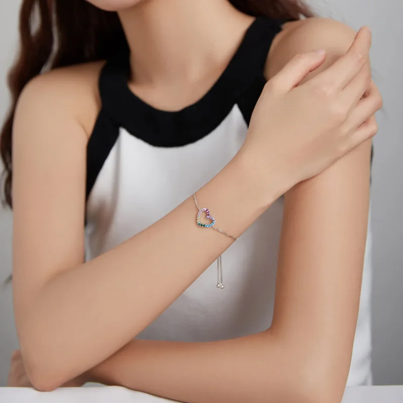 (image for) Pandora Style Silver Bracelet Love of Rainbow - SCB216 - View 5