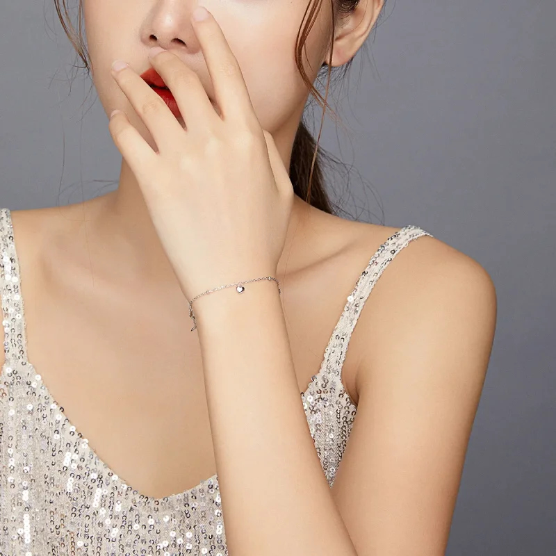 (image for) Pandora Style Silver Bracelet Loving Heart - SCB191 - View 6