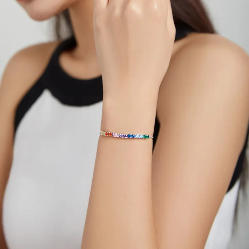 (image for) Pandora Style Silver Bracelet Rainbow Bridge - SCB213 - View 5