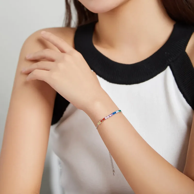 (image for) Pandora Style Silver Bracelet Rainbow Bridge - SCB213 - View 6