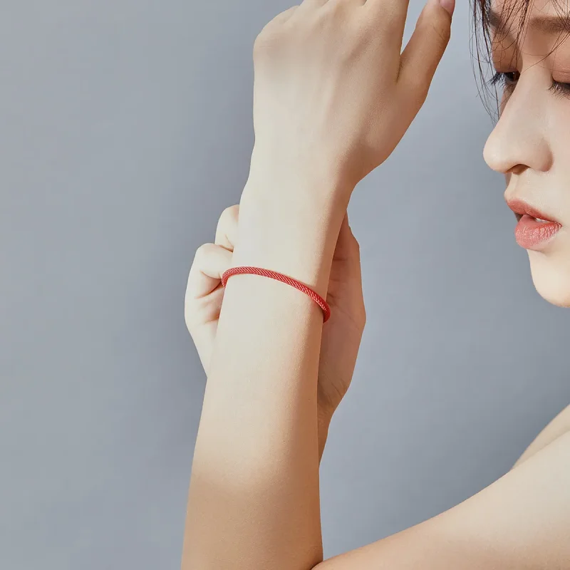 (image for) Red Rope Fabric Bracelet - PANDORA Style - SCB166 - View 2