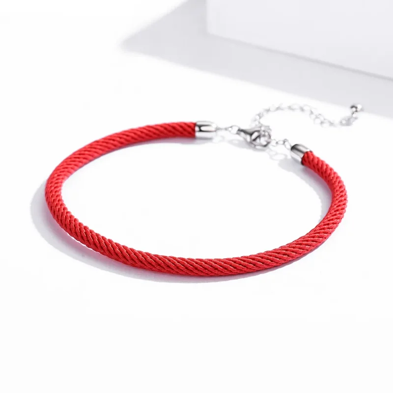 (image for) Red Rope Fabric Bracelet - PANDORA Style - SCB166 - View 3