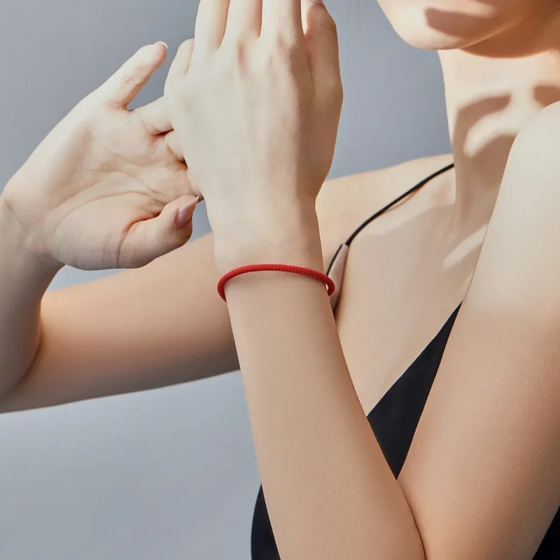 (image for) Red Rope Fabric Bracelet - PANDORA Style - SCB166 - View 5