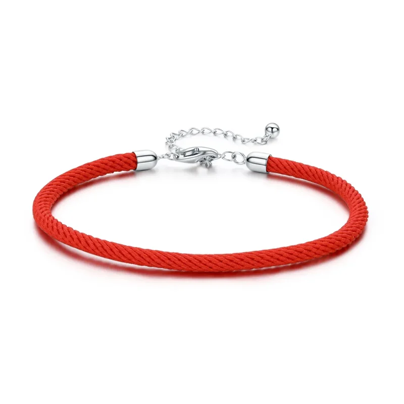 (image for) Red Rope Fabric Bracelet - PANDORA Style - SCB166 - Product Image