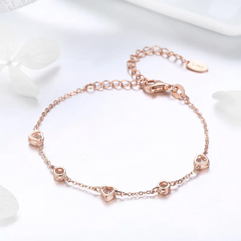 (image for) Rose Gold Beauty of Simplicity Five Clip Chain Slider Bracelet - PANDORA Style - - View 3