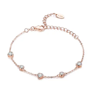 (image for) Rose Gold Beauty of Simplicity Five Clip Chain Slider Bracelet - PANDORA Style - SCB097
