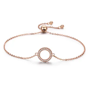 (image for) Rose Gold Destiny Slider Bracelet - PANDORA Style - SCB030-C