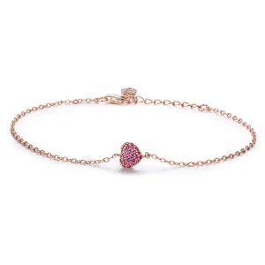 (image for) Rose Gold Elegant Heart Chain Bracelet - PANDORA Style - SCB050