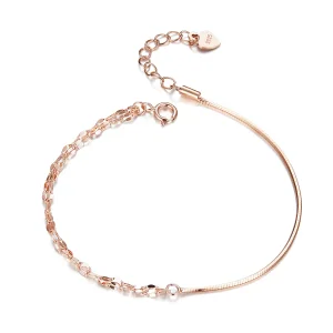 (image for) Rose Gold Simple Line Bracelet - PANDORA Style - SCB149