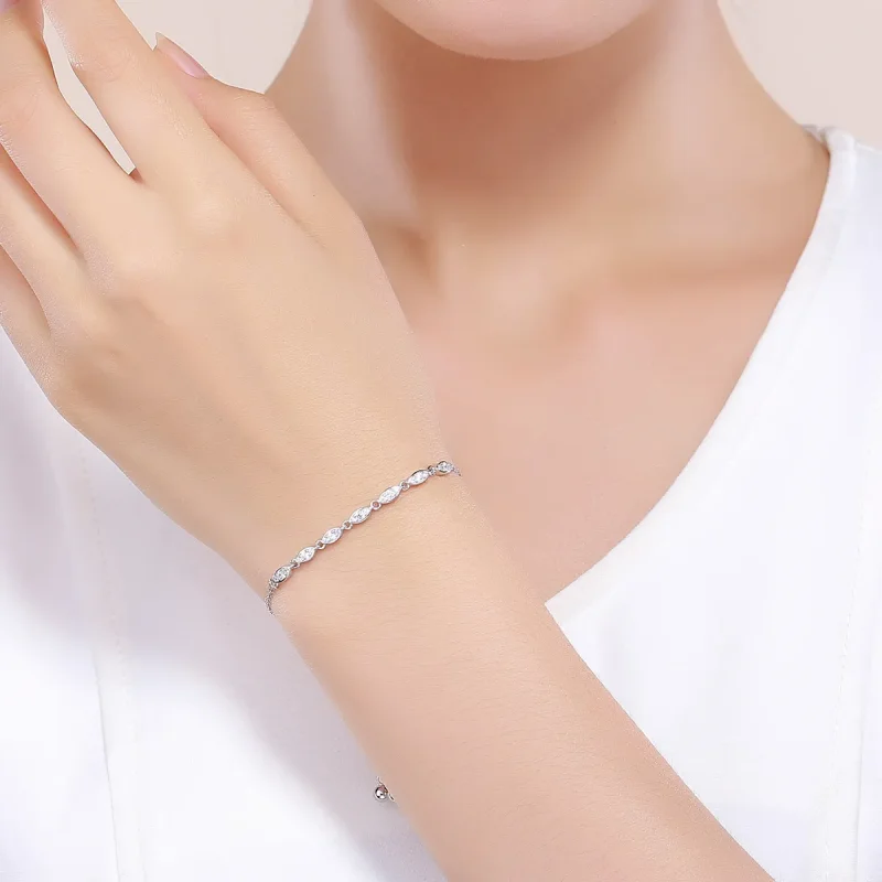 (image for) Silver Beauty of Simplicity Chain Slider Bracelet - PANDORA Style - SCB086 - View 2