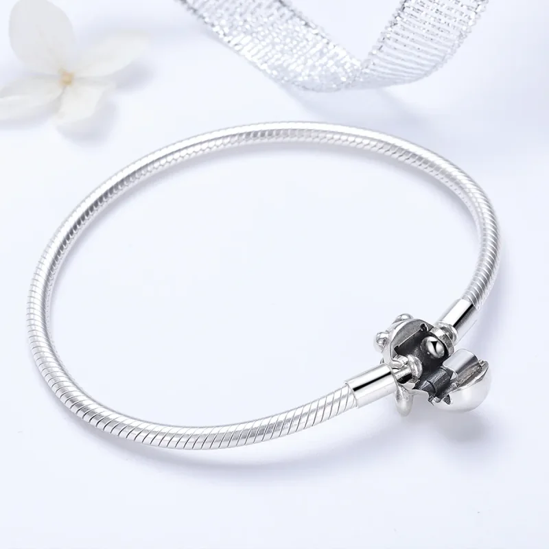 (image for) Silver Cute Bulldog Chain Bracelet - PANDORA Style - SCB075 - View 5