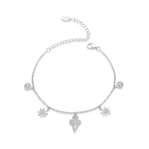 (image for) Silver Cute Ice Cream Chain Slider Bracelet - PANDORA Style - SCB139