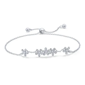 (image for) Silver Daisy Chain Slider Bracelet - PANDORA Style - SCB084