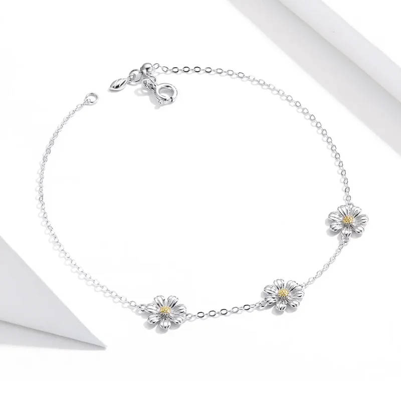 (image for) Silver Daisy Chain Slider Bracelet - PANDORA Style - SCB165 - View 4