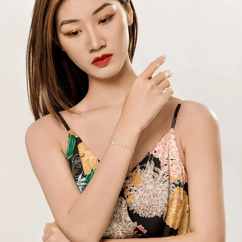 (image for) Silver Daisy Chain Slider Bracelet - PANDORA Style - SCB165 - View 6