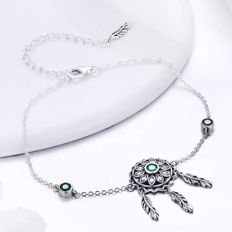 (image for) Silver Dreamcatcher Chain Slider Bracelet - PANDORA Style - SCB078 - View 3