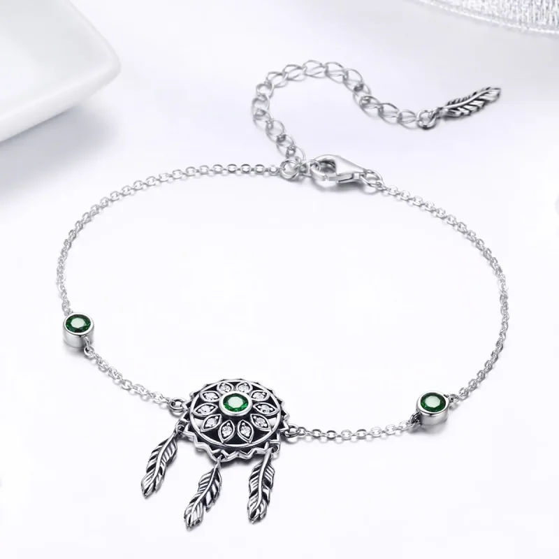 (image for) Silver Dreamcatcher Chain Slider Bracelet - PANDORA Style - SCB078 - View 5