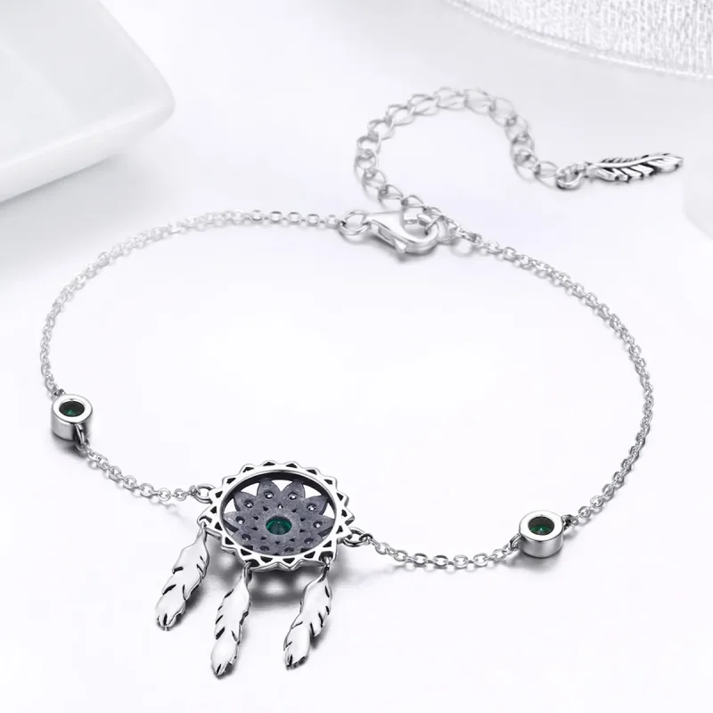 (image for) Silver Dreamcatcher Chain Slider Bracelet - PANDORA Style - SCB078 - View 6