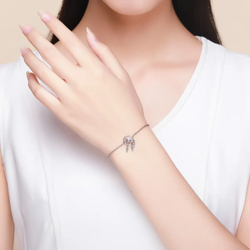 (image for) Silver Dreamcatcher Chain Slider Bracelet - PANDORA Style - SCB111 - View 2