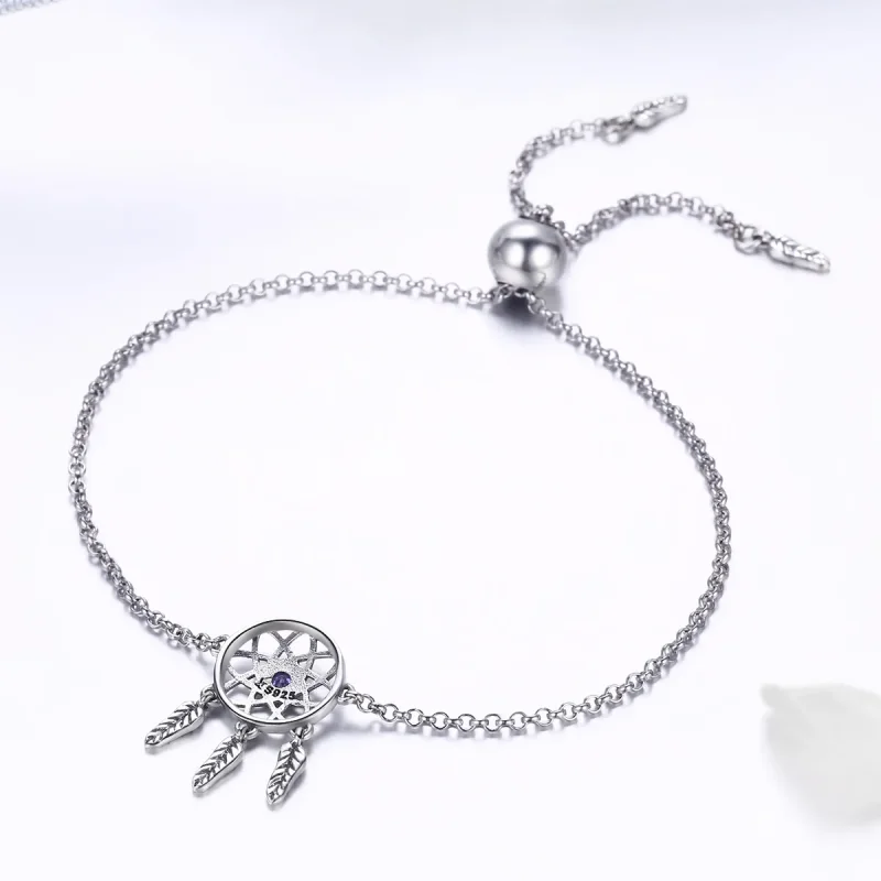 (image for) Silver Dreamcatcher Chain Slider Bracelet - PANDORA Style - SCB111 - View 3