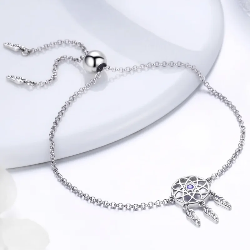 (image for) Silver Dreamcatcher Chain Slider Bracelet - PANDORA Style - SCB111 - View 4