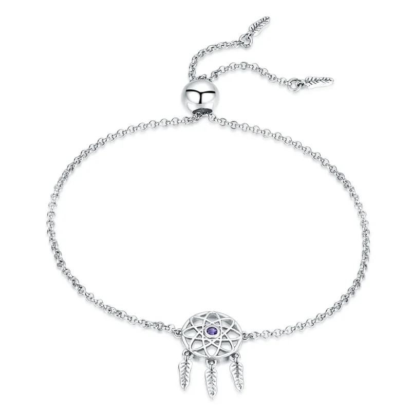(image for) Silver Dreamcatcher Chain Slider Bracelet - PANDORA Style - SCB111 - Product Image