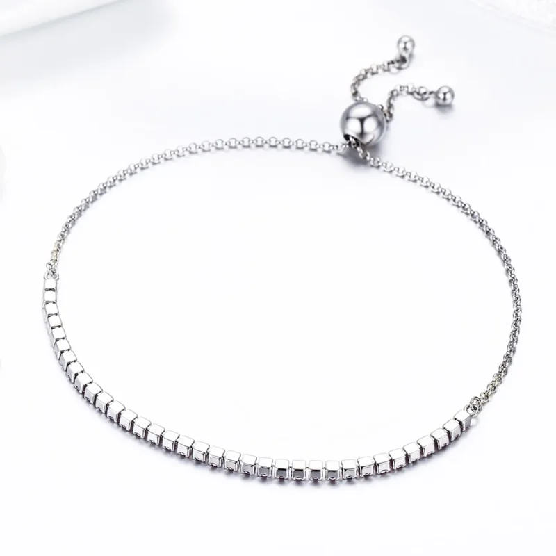 (image for) Silver Elegant Accompany Slider Tennis Bracelet - PANDORA Style - SCB045 - View 6