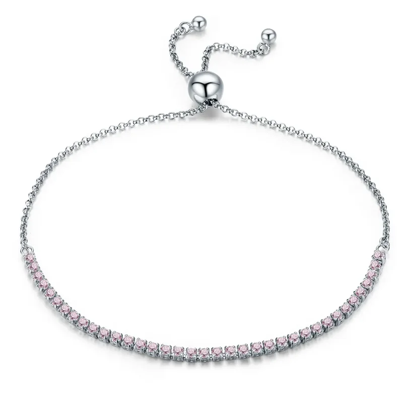 (image for) Silver Elegant Accompany Slider Tennis Bracelet - PANDORA Style - SCB045 - Product Image